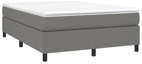 vidaXL Κρεβάτι Boxspring με Στρώμα Σκούρο Γκρι 140x200 εκ Υφασμάτινο