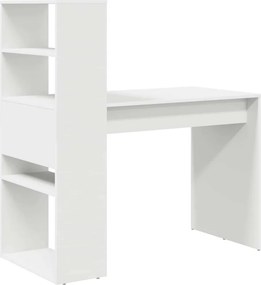 vidaXL Γραφείο Λευκό Επεξεργασμένο Ξύλο 113 x 54 x 120 εκ.