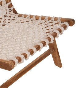 Πολυθρόνα ANTIB C9466.01 Ξύλο ΤΕΑΚ με Nylon Λευκό Σχοινί 65x77x68Υεκ. 65x77x68 εκ.
