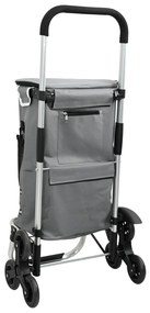 vidaXL Καρότσι Αγορών Γκρι 47 x 39 x 100.5 εκ. Ύφασμα Oxford