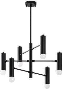 Φωτιστικό Οροφής - Πλαφονιέρα Gharib 942FLG2512 55x55x73cm 6xE27 40W Black-White Opviq