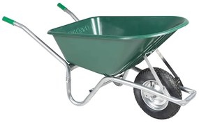 vidaXL Καροτσάκι πράσινο 90 L 150 kg από γαλβανισμένο χάλυβα πλαστικό