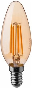 V-TAC Λάμπα LED E14 κερί filament 4W θερμό λευκό 2200K γυαλί amber 217113