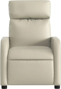 vidaXL Πολυθρόνα Μασάζ Ανακλινόμενη Κρεμ από Συνθετικό Δέρμα
