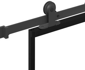 vidaXL Συρόμενη πόρτα με σετ υλικού 102x205 cm ESG Γυαλί&Αλουμίνιο