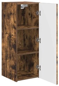 vidaXL Ντουλάπι Τηλεόρασης Τοίχου 2 pcs Καπνιστό Δρύς 30 x 31 x 80 εκ.