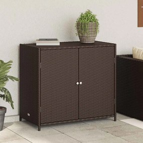 vidaXL Ντουλάπι Αποθήκευσης Κήπου Καφέ 83x45x76 εκ. Συνθετικό Ρατάν