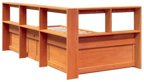 vidaXL Κρεβάτι Βιβλιοθήκη Χωρίς Στρώμα 75x190 εκ Μασίφ Ξύλο Πεύκου