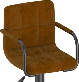 vidaXL Σκαμπό Μπαρ Καφέ Βελούδινο