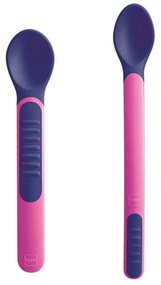 Κουταλάκια Βρεφικά Θερμοευαίσθητα Με Θήκη Heat Spoons 513G (Σετ 2τμχ) 6+ Μηνών Pink Mam 2 τμχ Πλαστικό