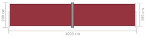 Σκίαστρο Πλαϊνό Συρόμενο Κόκκινο 200 x 1000 εκ. - Κόκκινο