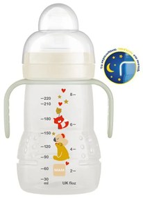 Μπιμπερό Μετάβασης Trainer+ Night Better Together 220ml 4+ Μηνών White Mam 220ml Silicon,Plastic
