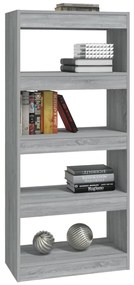 vidaXL Βιβλιοθήκη/Διαχωρ. Χώρου Γκρι Sonoma 60x30x135 εκ Επεξεργ. Ξύλο