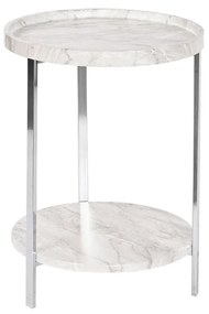 Βοηθητικό Τραπέζι DKD Home Decor Λευκό Ασημί Μέταλλο Ξύλο MDF 40 x 40 x 53 cm