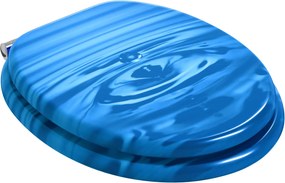 vidaXL Μαλακή κλειστή λεκάνη Μπλε Σταγόνα 44 x 38 εκ. Πίνακας MDF