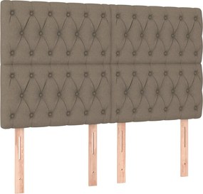 vidaXL Κρεβάτι Boxspring με Στρώμα Taupe 140x200 εκ. Υφασμάτινο
