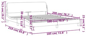 Πλαίσιο Κρεβατιού με Κεφαλάρι Μπλε 180x200 εκ. Βελούδινο - Μπλε