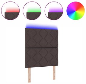 vidaXL Κεφαλάρι με φώτα λωρίδας LED Ανοιχτό γκρι 80 cm ύφασμα