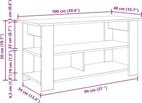 vidaXL Βάση τηλεόρασης Σκυρόδεμα Γκρι 100 x 40 x 50 cm