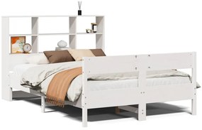 vidaXL Κρεβάτι Βιβλιοθήκη Χωρίς Στρώμα 140x200 εκ Μασίφ Ξύλο Πεύκο