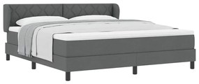 vidaXL Κρεβάτι box spring με στρώμα Σκούρο γκρι 180 x 200 cm ύφασμα