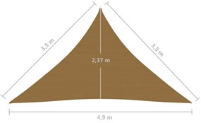 Πανί Σκίασης Taupe 3,5 x 3,5 x 4,9 μ. από HDPE 160 γρ./μ² - Μπεζ-Γκρι