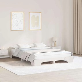 vidaXL Κρεβάτι Λευκό 150x200 cm από Μασίφ Ξύλο Πεύκου