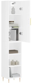 vidaXL Ντουλάπι Λευκό 34,5 x 34 x 180 εκ. από Επεξεργασμένο Ξύλο