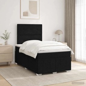 vidaXL Κρεβάτι box spring με στρώμα Μαύρο 120 x 200 cm Ύφασμα
