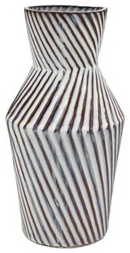 Κεραμικό Βάζο FL258 Fylliana Λευκό - Γκρί Φ16x32 εκ. 16x16x32 εκ.