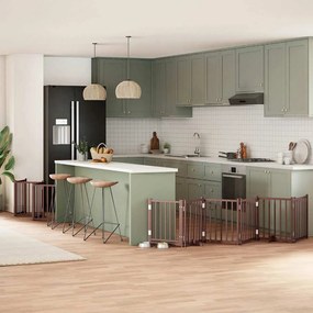 Διαχωριστικό Σκύλων/Πόρτα Πτυσσόμενο 12 Πάνελ 600εκ Ξύλο Λεύκας