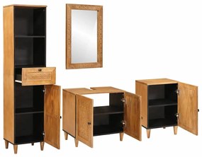 vidaXL Σετ Επίπλων Μπάνιου με συρτάρι 4 pcs Καφέ 38 x 33 x 160 εκ.