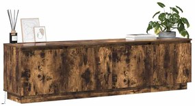 vidaXL Βιτρίνα τηλεόρασης με LED Καπνιστή δρυς 180 x 38 x 49 εκ