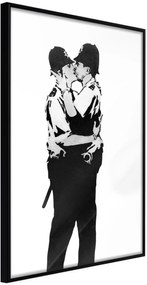 Αφίσα - Banksy: Kissing Coppers I - 20x30 - Μαύρο - Χωρίς πασπαρτού