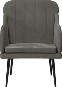 vidaXL Πολυθρόνα Σκούρο Γκρι 63x76x80 εκ. Βελούδινη