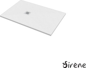 Sirene Slate 80x120 S12080 - Παραλληλόγραμμη ντουζιέρα μαρμάρινη - Λευκό Ματ