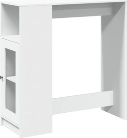 vidaXL Τραπέζι Μπαρ με Ράφια Λευκό 101x40x103,5 εκ. Επεξεργ. Ξύλο