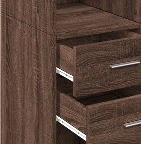 vidaXL Ντουλάπι Καφέ Δρυς 70x42,5x185 εκ. από Επεξεργασμένο Ξύλο