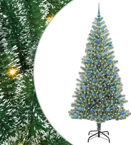 vidaXL Τεχνητό Δέντρο Χριστουγέννων με Χιόνι και Φώτα LED 210 cm