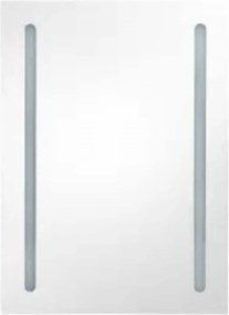 vidaXL Καθρέφτης Μπάνιου με Ντουλάπι &amp; LED Λευκό/Δρύς 50x13x70 εκ.