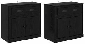 vidaXL Παραδοσιακά Πλευρικά Έπιπλα με συρτάρι 2 pcs Μαύρη Οξυά