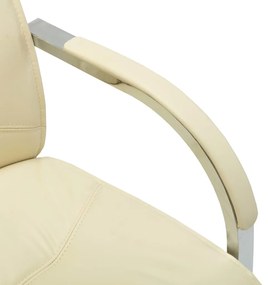vidaXL Καρέκλα Γραφείου «Πρόβολος» Κρεμ από Συνθετικό Δέρμα