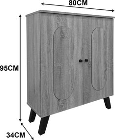 Παπουτσοθήκη-ντουλάπι Cathi pakoworld sonoma 80x34x95εκ