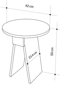 Βοηθητικό τραπεζάκι Chen pakoworld γκρι μελαμίνης Φ42x50εκ