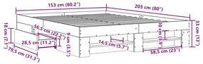 ΠΛΑΙΣΙΟ ΚΡΕΒΑΤΙΟΥ ΜΑΥΡΟ 160X200 ΕΚ. ΕΠΕΞΕΡΓΑΣΜΕΝΟ ΞΥΛΟ 3295465