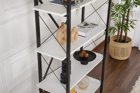 Βιβλιοθήκη Λευκό / Μαύρο ELYSIAN 90x33,5x180