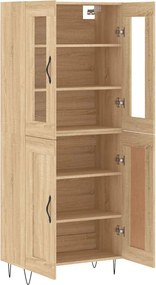 vidaXL Ντουλάπι Sonoma δρυς 69,5 x 34 x 180 εκ. από Επεξεργασμένο Ξύλο