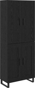 vidaXL Highboard 2 pcs Μαύρη Οξυά 69,5 x 34 x 180 εκ.