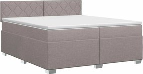 vidaXL Κρεβάτι box spring με στρώμα Taupe 200 x 200 cm Ύφασμα