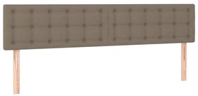 vidaXL Κρεβάτι Boxspring με Στρώμα &amp; LED Taupe 180x200 εκ. Υφασμάτινο